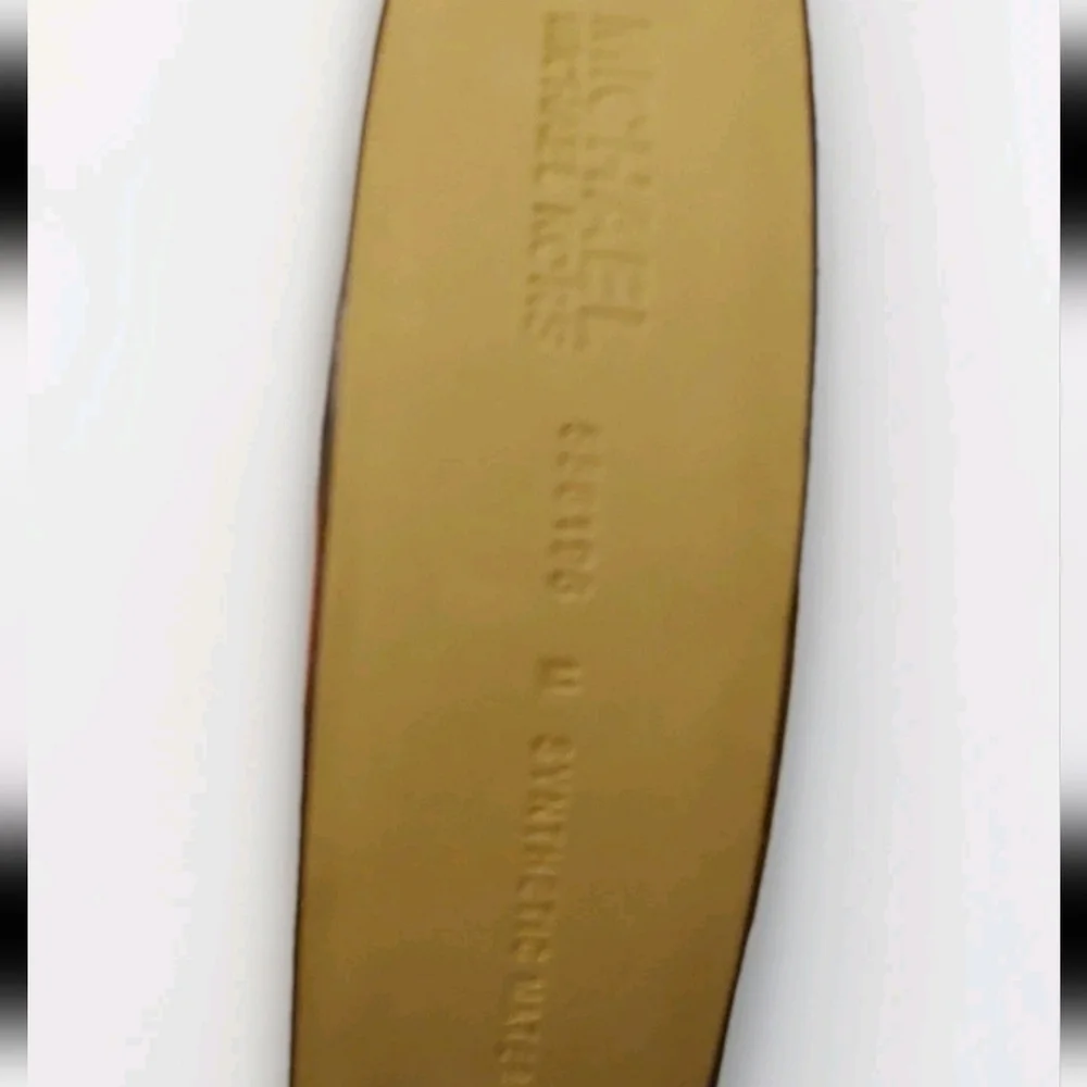 Michael Kors Monogram Belt Brass Buckle Logo